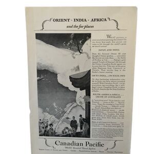 Vintage 1928 Canadian Pacific Orient India Africa Ad Advertisement